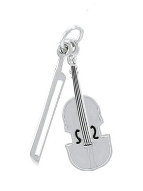 Lex & Lu Sterling Silver Antiqued Viola Charm Lex & Lu Sterling Silver Antiqued Viola Charm